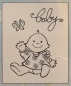 Clear Stamp Eline's Babies, Baby winkend, Schmetterling